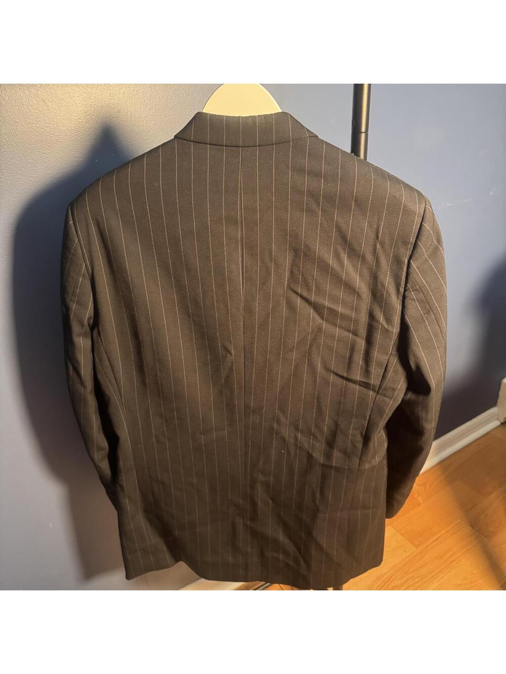 Lauren Ralph Lauren Pinstripe Blazer 38R Black Wool - Picture 3 of 8